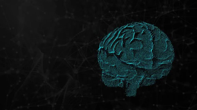3d illustration of digital brain on futuristic background, concept of artificial intelligence and possibilities of mind, computer rendering backdrop