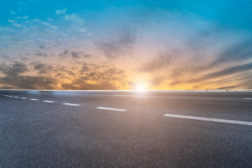 Naklejka premium Air highway asphalt road and beautiful sky scenery