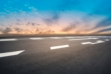 Air highway asphalt road and beautiful sky scenery