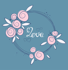 Colorful floral design decorated greeting card with text Love for Happy Valentine's Day celebration.