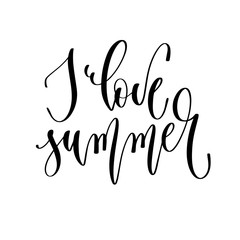 I love summer - hand lettering inscription text