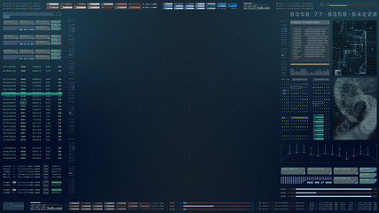Futuristic motion graphic user interface head up display screen with digital data city map telemetry information display for digital background computer desktop display screen