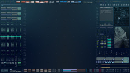 Futuristic motion graphic user interface head up display screen with digital data city map telemetry information display for digital background computer desktop display screen