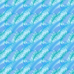 Tropical seamless pattern with palm leaves.