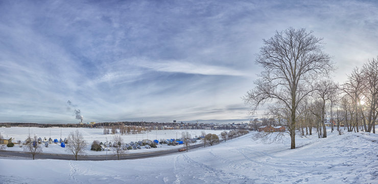 Winter sky of Lappeenranta, Finland.