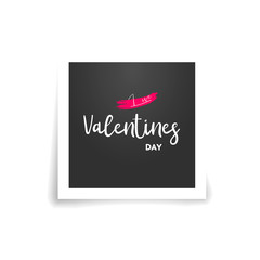 Happy Valentines Day typography poster. photo card background. vector illustration EPS10