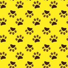 Vector seamless pattern with cat or dog,kitten or puppy footprints. Can be used for wallpaper,fabric, web page background, surface textures.