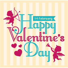 Valentine greeting card with smooth background