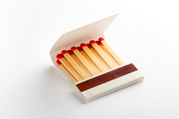 Matchbox on white background