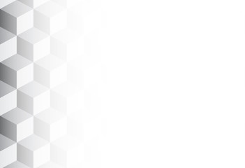 Naklejka premium Abstract Grey Hexagon Geometric Shape with Gradient White Copyspace