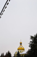 Church of St. Nicholas in winter in Tysmenytsia, Ukraine