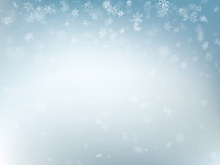 Abstract Christmas background with snowflakes. Elegant blue winter template. Eps 10