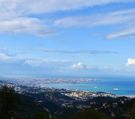 overview of Beirut, Lebanon, shot from Mount Lebanon