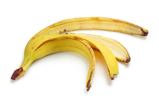 Banana peel, isolated on white background