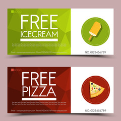 free ice cream and pizza coupon