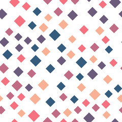 Seamless abstract geometric pattern of squares in random order. Funny, happy and children theme. Simple flat vector illustration.