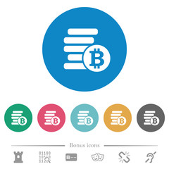 Bitcoins flat round icons