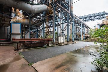 Industrial buildings in abandoned industrial site