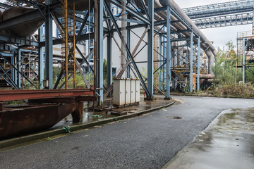 Industrial buildings in abandoned industrial site