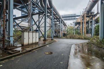 Industrial buildings in abandoned industrial site