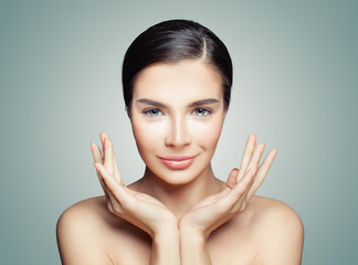 Spa woman face. Female model with perfect clean skin