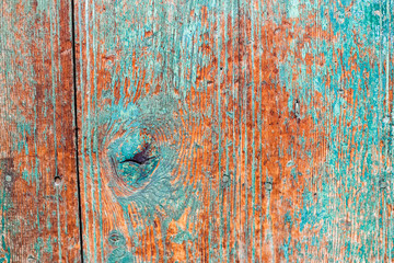 Old wooden background with blue paint. vintage wood texture,