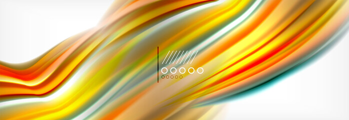 Abstract wave lines liquid fluid rainbow style color stripes background. Artistic illustration for presentation, app wallpaper, banner or poster