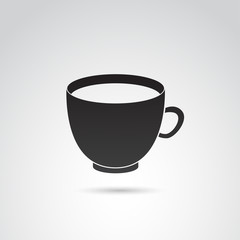 Coffee cup vector icon isolated on white background.