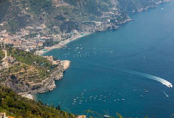 Obraz premium View over Gulf of Salerno from Ravello, Campania, Italy