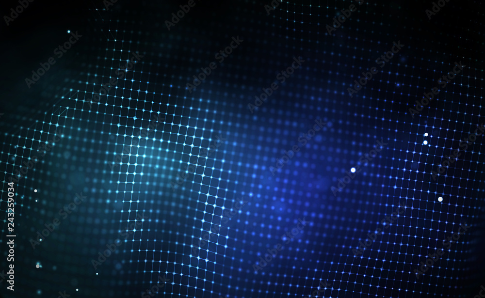 Poster blockchain technology background. cryptocurrency fintech block chain network and programming concept