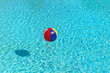 Inflatable toy ball in water