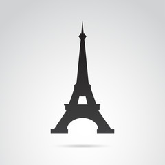 Eiffel Tower vector icon isolated on white background.