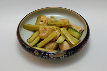きゅうりと鶏肉の中華風炒め