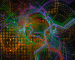 abstract digital fractal, beautiful design, disco