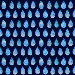 Watercolor Seamless pattern of drops.