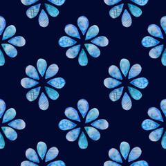 Watercolor Seamless pattern of drops.