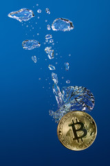 Steep fall of bitcoin.