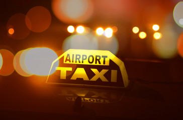 Close Up Of Airport Taxi Board