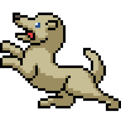 Obraz premium vector pixel art dog play