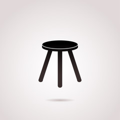 Chair, wooden stool vector icon.
