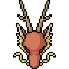 Fototapeta premium vector pixel art dragon head