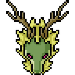 vector pixel art dragon head