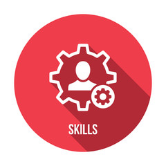 Skills icon with settings sign. Skills icon and customize, setup, manage, process symbol. Vector icon