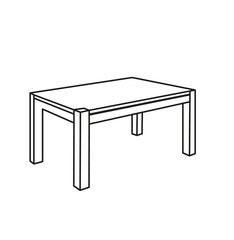 sketch furniture table, isolated
