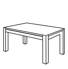 sketch furniture table, isolated