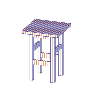 Stool. Vector contour illustration.