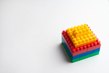 Naklejka premium Kids development, Building blocks, Building construction and lorry