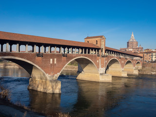 The famous covered bridge of Pavia