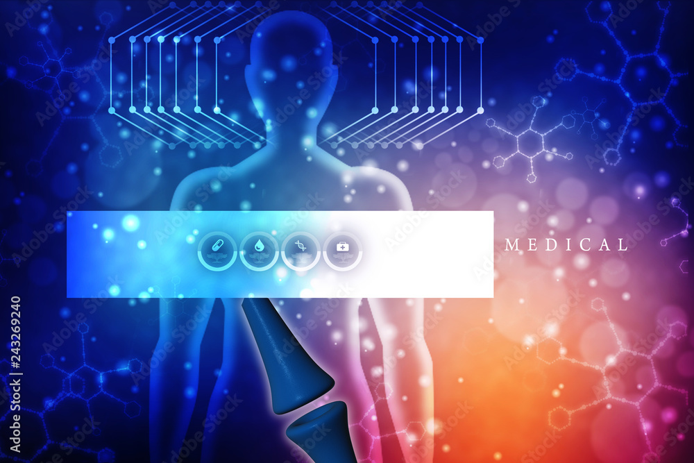 Poster synapse and neuron cells sending electrical chemical signals. 3d rendering