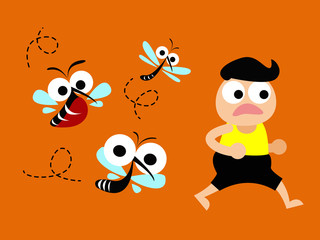 Mosquito the carrier of dengue fever and zika virus. Mosquito control concept. vector illustration design.